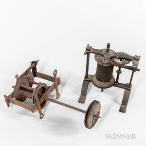 Two 18th/19th Century Iron Clock Jacks or Spits. 