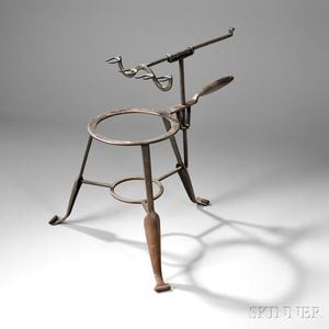 Wrought Iron Standing Roaster and Trivet