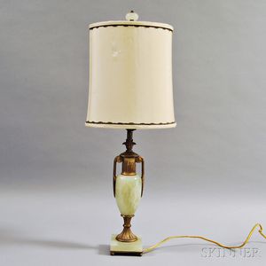 Neoclassical-style Ormolu-mounted Green Hardstone Table Lamp