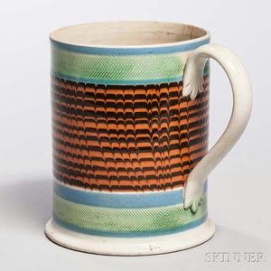 Mocha-decorated Pearlware Quart Mug