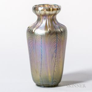 Tiffany Favrile Pulled Feather Vase