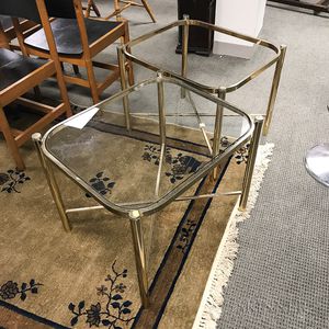 Two Brass and Glass Tables