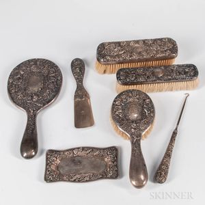 Seven-piece Gorham Sterling Silver Vanity Set