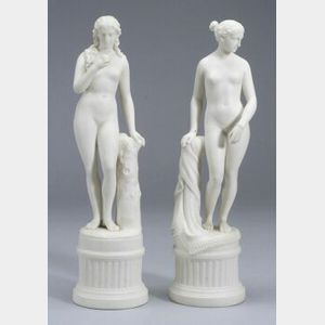 Two Parian Figures of Women