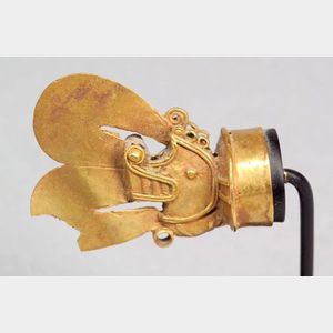 South American Pre-Columbian Gold Nose Ornament