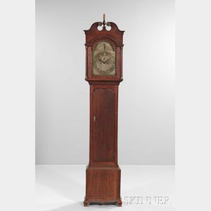 Walnut Tall Clock Attributed to Jonathan Mulliken