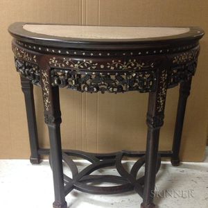 Mother-of-pearl Inlaid Demilune Table