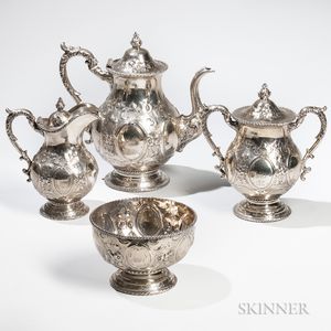 Four-piece William Gale & Son Silver Tea Service