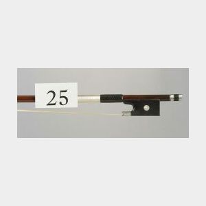 French Silver Mounted Violin Bow, probably August Barbe for Gand & Bernardel