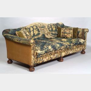 Continental Tapestry Upholstered Beechwood Sofa