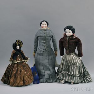 Three German China Head Dolls
