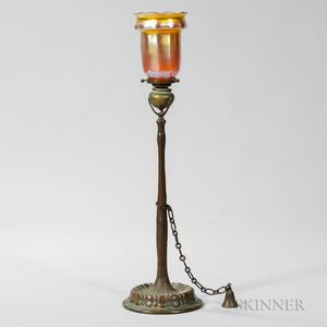 Tiffany Studios Candlestick with Gold Favrile Shade