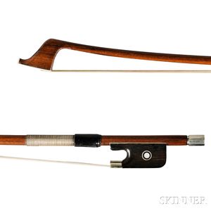Child's French Nickel-mounted Violoncello Bow, Charles Alfred Bazin