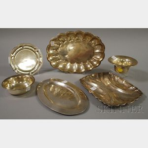Group of Mexican and American Silver Trays and Bowls