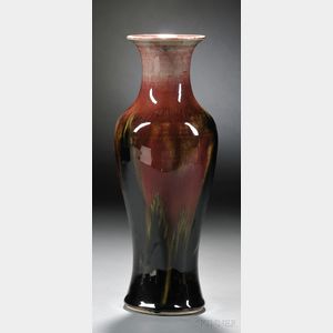 Oxblood and Green Glazed Vase