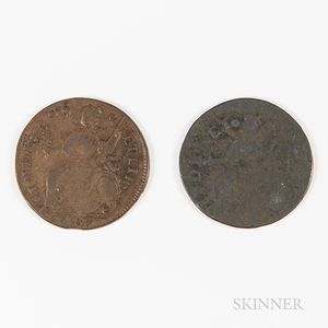 Two 1787 Connecticut Coppers
