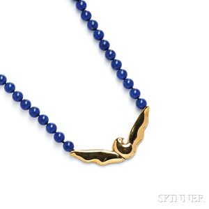 18kt Gold and Lapis Dove Necklace, Paloma Picasso, Tiffany & Co.