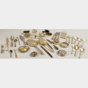Assorted Group of Silver and Silver-mounted Flatware and Tableware