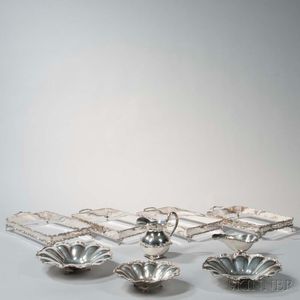 Nine Pieces of Mexican Sterling Silver Tableware