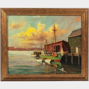 J.J. Enwright (American, 1911-2001) Harbor Scene