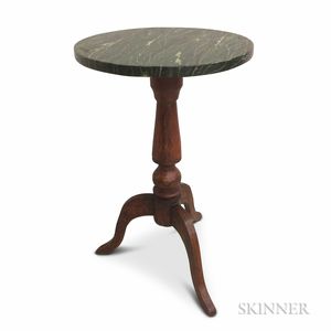 Country Grain-painted Faux Marble-top Candlestand