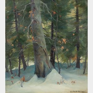 Emile Albert Gruppé (American, 1896-1978) Wood Interior
