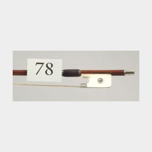 French Ivory and Silver Mounted Violin Bow, Charles Bazin