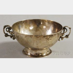 South American Two-handled Footed Silver Bowl