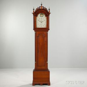 New England Cherry Tall Clock with Wooden Movement