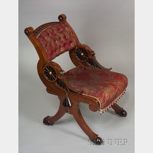 American Aesthetic Movement Part Gilded and Ebonized Mahogany Side Chair