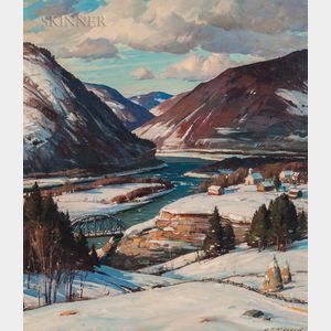 Aldro Thompson Hibbard (American, 1886-1972) Vermont River Valley in Winter