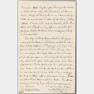 Bryant, William Cullen (1794-1878) Autograph Letter Signed, 25 December 1869.