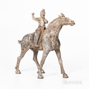 Chinese Pottery Tomb Figure of an Equestrian