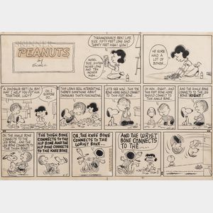 Charles M. Schulz (American, 1922-2000) Tyrannosaurus Rex , A Peanuts Cartoon, Sunday, June 5, 1960