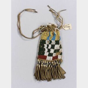 Northern Plains Beaded and Quilled Hide Pouch