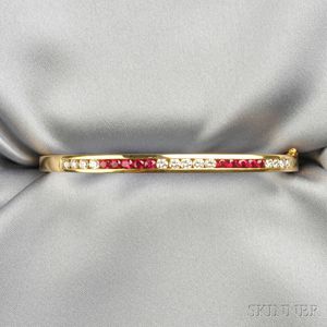18kt Gold, Ruby, and Diamond Bracelet