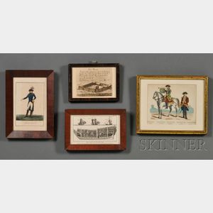 Eleven Framed Engravings and Etchings of Revolutionary War Interest