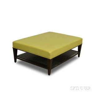 Contemporary Patent Leather-upholstered Coffee Table