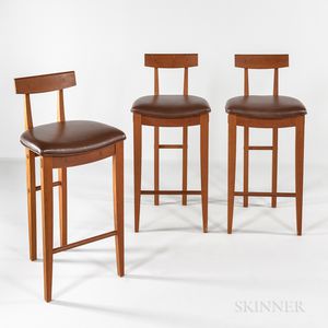 Three High-legged Geoffrey Warner Cherry Chairs