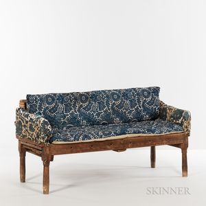 Upholstered Maple Make-do Country Sofa