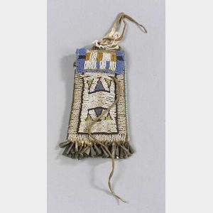 Plains Beaded Commercial Leather Pouch