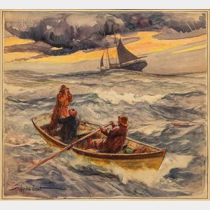 Gordon Hope Grant (American, 1875-1962) Dorymen Lost at Sea