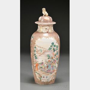 Chinese Enamel and Gilt-Decorated Porcelain Covered Vase