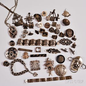 Group of Mexican Silver and Costume Jewelry