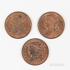 Three Uncirculated Classic Head Half Cents