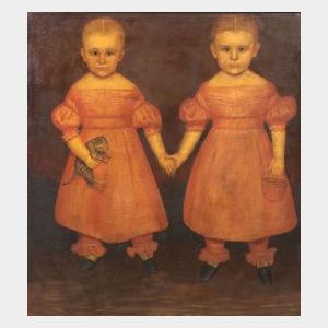 Attributed to Joseph Goodhue Chandler (Massachusetts and New York, 1813-1884) Portrait of the Dibble Twins,