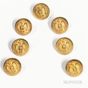 Seven Confederate General Staff Buttons