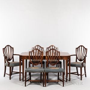Federal-style Mahogany Dining Set and a Single Side Chair