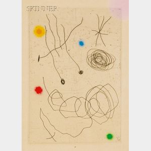 Joan Miró (Spanish, 1893-1983) La Chouette et l'escargot /A Greeting Card from Aime Maeght