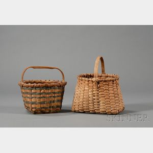 Two Small Woven Splint Baskets